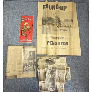 Pendleton Round-Up Vintage (1947) Rodeo Newspaper Souvenir Edition Lot RARE!